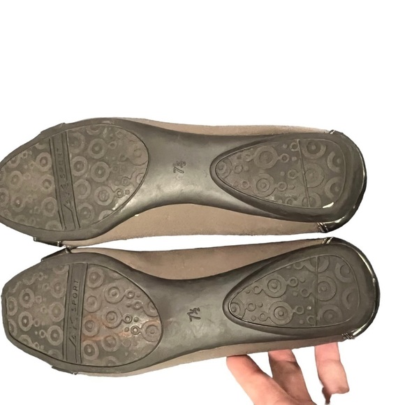 Anne Klein Sport Brown & Metallic Toe Cap Buckle Accent Ballet Flat Shoe… - Picture 4 of 8
